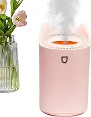 Desk Humidifier,Mist Air Humidifier with Colorful Light - 2 Nozzles, 3 Mist Modes, 3L Quiet Humidifier, USB Humidifier for Bedroom, Home, Nightstand