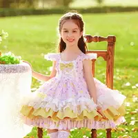 在飛比找樂天市場購物網優惠-原創洛麗塔洋裝女童公主裙兒童lolita蓬蓬裙生日禮物可愛連