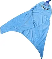 BESTonZON Hooded Shark Bath Towel Absorbent Fleece Children's Bathrobe Cartoon Design Quick Dry