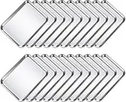 Voittozege 20 Pieces Baking Sheet Pan,10x8x1 Inch Stainless Steel Oven Baking Pan Set Toaster Oven Pans,Baking Pan Oven Tray for baking,Easy Clean & Dishwasher Safe