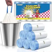 T.foring 120 Count 3 Gallon Trash Bags Drawstring - 12 Liter Small Garbage Bags for Bathroom, Strong White Unscented Plastic Wastebasket Bin Liners for Toilet Office and Bedroom