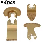 Versatile Carbide Multi Tool Saw Blades for Tile and Grout Removal 4 Piece Set