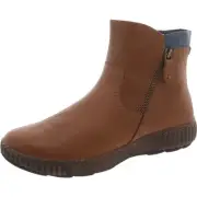 Clarks Womens Tan Faux Leather Ankle Boots Shoes 8.5 Medium (B,M) BHFO 2852