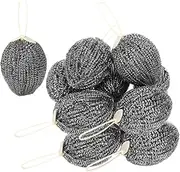 Stainless Steel Scrubber, Metal Dish Scrubbing Sponges, 1.77 Inches Versatile and Ergonomic Design, Heavy Duty Scouring Pads for Pots, Pans, Sinks, Grills, and Stoves
