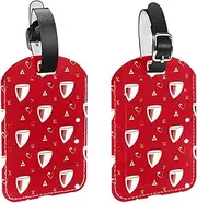 [CWAGFEQZ] 2-Pc Luggage Tags for Suitcases,Travel Tags for Luggage,Harp Red Background