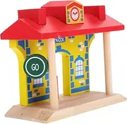 Wood Train Track Accessories Wood Railway Station Wood Railway Toy Train Set Wood Railway Building Scene Layout Accessory