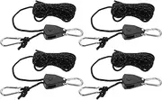 Parliky Camping Tent Ropes 4pcs Outdoor Bungee Cords Carabiner Hooks Binding Cords for Luggage Tent Elastic Ropes Tensioner