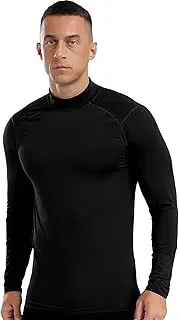 [Hedmy] Men's Sports T-Shirts Long Sleeve Top Quick Dry Athletic Shirt Gym Workout Running Base Layer Undershirt