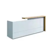 Modern Furniture ZIVA Reception Desk 1.8M with Left Panel - Oak & White