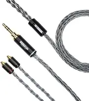 NOBUNAGA Labs NLC-KUI Chicken (0.14 inch (3.5 mm) Stereo Mini/MMCX for SENNHEISER Copper Silver Alloy Conductor Cable