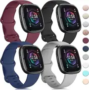 [10 Pack] Soft Silicone Wristbands Compatible with Fitbit Charge 4 Bands, Sports Replacement Straps for Fitbit Charge 4 / Fitbit Charge 3 / Charge 3 SE Women Men