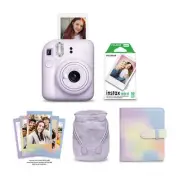 Fujifilm Instax Mini 12 Holiday Bundle, Purple, Instant Camera, Film, Album
