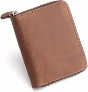 [SLEDEZ] Mens Cash Change Wallet Leather Zip Short Wallet Multifunctional Money Clip Men's Vintage Coin Purse