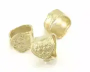 Spoon Ring Flower Patterned Adjustable Ring Raw Brass 18mm 8US inner size 4053