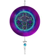 Cross Swirly Metal Wind Spinner Personalized, Yard Decoration, Faith Wind Spin