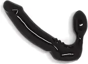 FEELDOE ® Stout Silicone Strapless Strap-on Harness-Free Double Dildo (Without Vibrator) Thick Size in Black