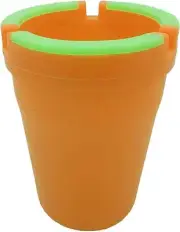Stub Out Glow in The Dark Car Cup Holder Style Butt Bucket Ash Tray - Orange