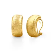 9kt Yellow Gold Silver Infused Half Curve Hoop Earrings