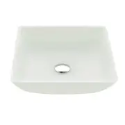 ANZZI Solstice Series 16 in. L x 16 in. W Square Bathroom Vessel Sink in White F