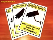 3 PK Security CCTV Video Surveillance Camera 20x30cm PLASTIC SIGN 3mm CORFLUTE