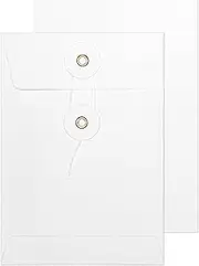 Blake Senses - White String and Washer Envelopes C6 (162 x 114mm) - Pack of 100 Qty - Premium Quality 180 GSM - Document Mailer - White Envelopes with String - Office & Business Supplies (SW622)