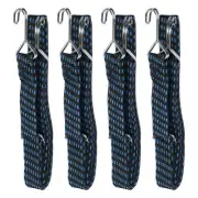 4Pcs Bungee Cord with Hooks 78" Latex Bungee Cords for Outdoor, Black Blue