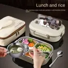 Compartment Bento Box 2Colors Food Container Portable Soup Heat Tool Student