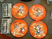 Mickey Halloween Pottery Barn Plate Snoopy Peanuts holiday Disney party SET 8 /