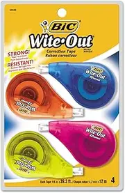 BIC Wite-Out Brand EZ Correct Correction Tape, 4-Count by BIC