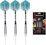 Unicorn Darts Set | John Lowe World Champion Ambassador | 90% Natural Tungsten Barrels | Steel Tip |