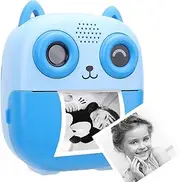 Instant Print Camera, 2.4 Inch Screen 48MP 1080P 6X Digital Zoom Dual Digital Camera with Photo Paper, Music Game Play, HD Compact Kids Camera Fun Birthday Christmas