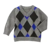 Nwt Gymboree Best In Blue Boy SWEATER Christmas Holiday ARGYLE 6-12 M