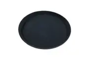 CHEF INOX PLASTIC ROUND BLACK NON SLIP SERVING TRAY