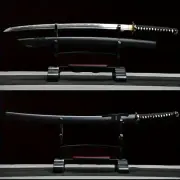 Black Samurai Katana Japanese Full Tang 1095 Spring Steel Sword Razor Sharp