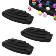 3 Toy Figure Pyramid Stand Fits Shopkins Hatchimals Black Foam 4.5" x 12" 4 Tier