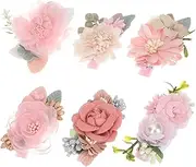 SWOOMEY 6Pcs Flower Hair Barrettes for Alligator Clips with Floral Design Lightweight and Comfortable Hair Accessories for Stage Performances