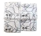 Set of 4 IKEA Henriksdal Chair Covers Slipcovers Abstract Black White Pattern