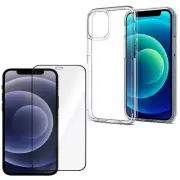 For APPLE IPHONE 12 MINI CLEAR CASE + TEMPERED GLASS SCREEN PROTECTOR SHOCKPROOF