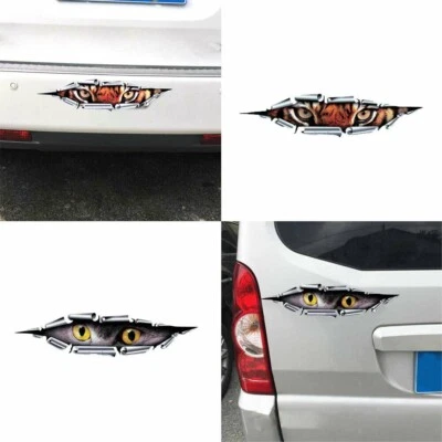 3D Car Styling Funny Cat Eyes Sticker Waterproof Peeking Monster Decals
