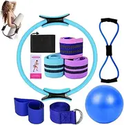 Portable Pilates Equipment Set,Pilates Essentials Kit for Women,Pilates Magic Ring,Booty Bands,Yoga Ball Resistance Bands,for Home Use and Gym Workout