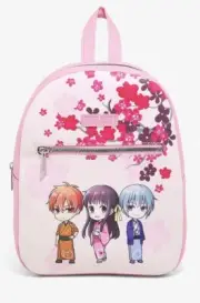 Fruits Basket Chibi Trio Sakura Mini Backpack: Bioworld Cherry Blossoms Anime