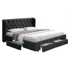 Artiss Mila Bed Frame Storage Drawers Fabric King Queen Double Size