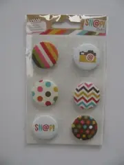 Simple Stories Snap Studio Flair Color Fusion 6 Self Adhesive Badges
