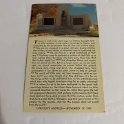Lincoln’s Gettysburg Address And Memorial Vintage Postcard Never Used