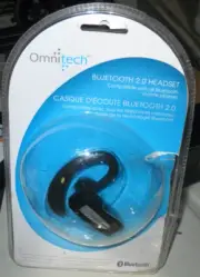 Sealed Omnitech Bluetooth 2.0 Smartphone Cell Headset Ear Hook Design NIP