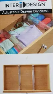 InterDesign Clear Adjustable Drawer Dividers Organizer set of 2