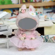 Labubu Baby Clothes 17cm Labubu Cloth Clothes Heartbeat Macaron Vinyl Face Doll Baby Clothes Replacement——style:New Mandarin Duck Butterfly Two Piece Set (Pink)