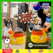 Yellow Duck Pet Feeder Cat Dog Interactive Toy Trainer Automatic Feeding PB