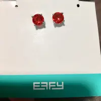 在飛比找蝦皮購物優惠-EFFY 珠寶 鋯石耳環 全新 加拿大品牌 橘紅色