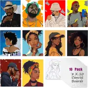 10 Pack Pre Drawn Canvas Boards for Painting Adults Paint Party Favors Beginner